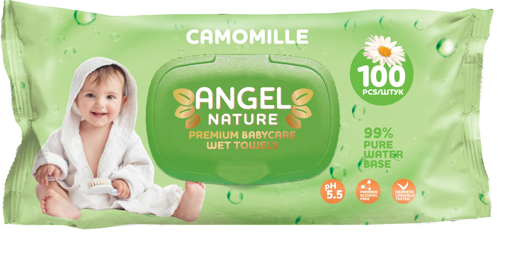 Влажные салфетки Ангел Camomile 100шт/уп 10уп/кор